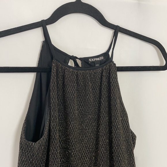 Express Women’s Gold Woven Sleeveless Strap Top - Picture 2 of 9
